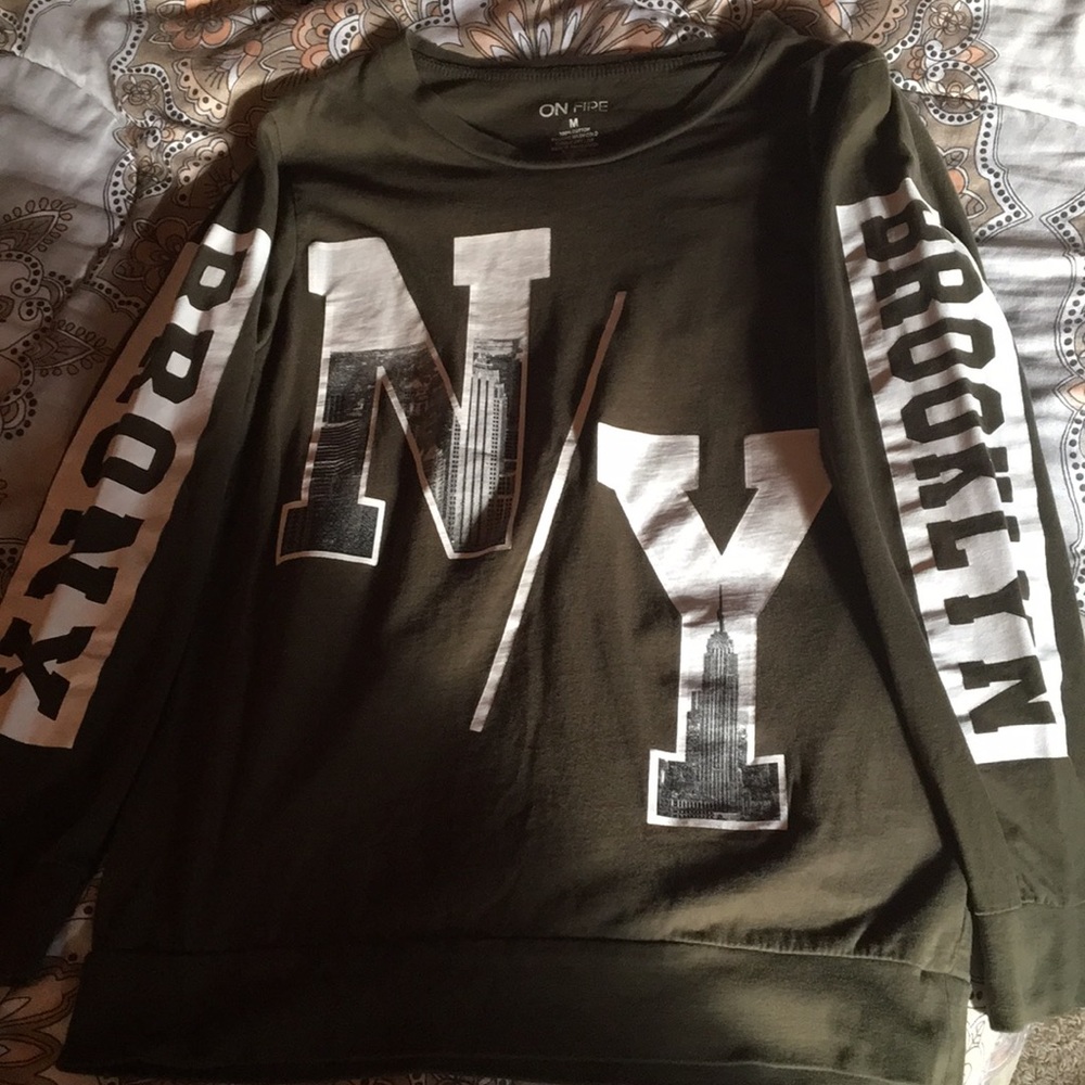 Long-sleeve Army Green Brooklyn Top